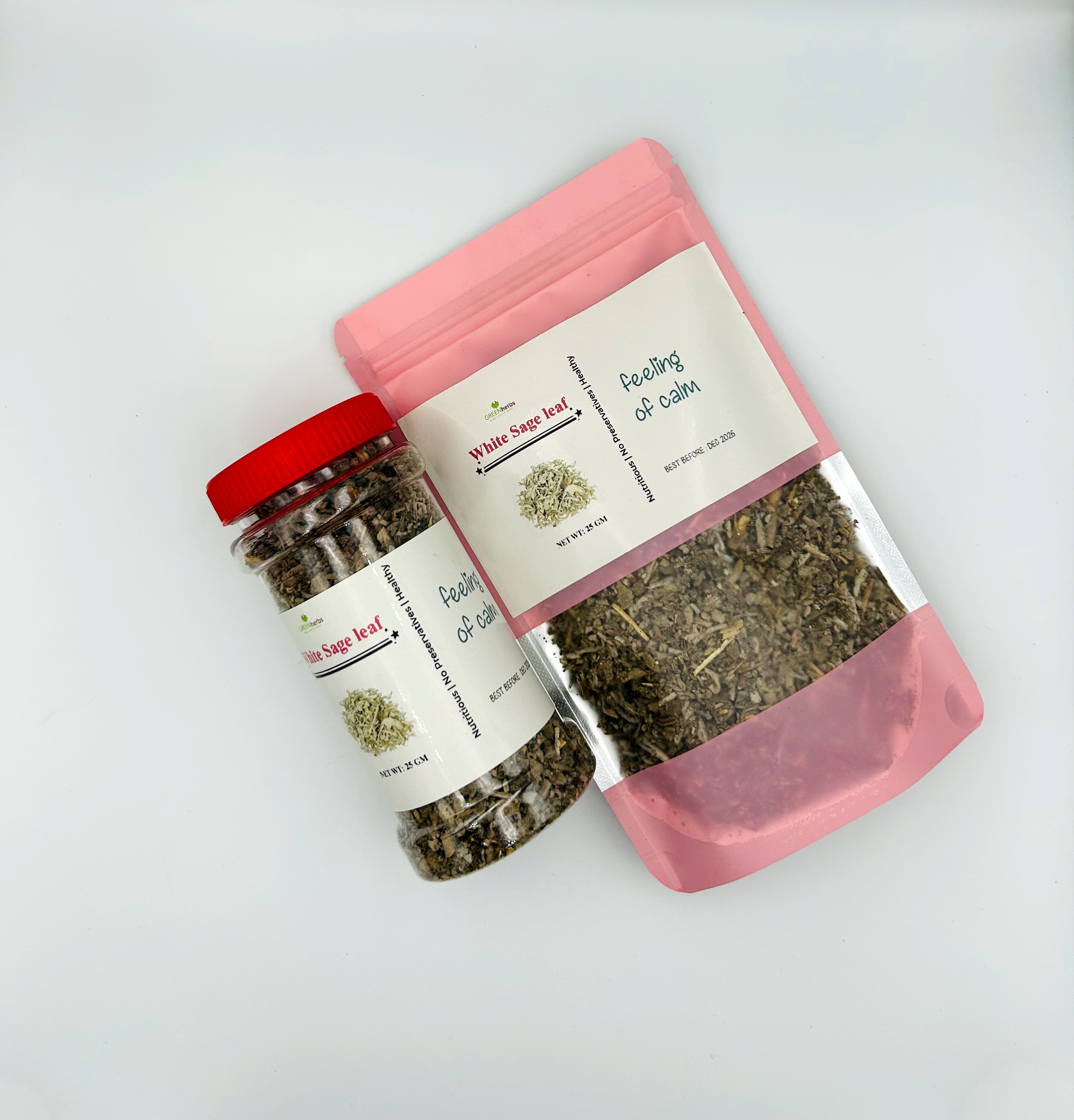White Sage Leaf Tea  | Premium Quality Sage Dried Cut Leaves -25 gm