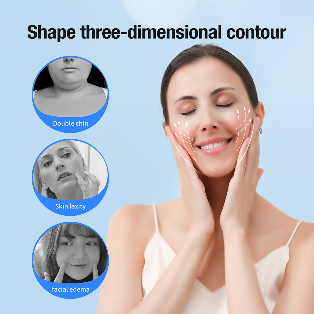 EMS Microcurrent Facial Lifting Massager 6-Mode Heated Skin Tightening Slimming Double Chin V Shape Lift Belt Face Fat Burning. 