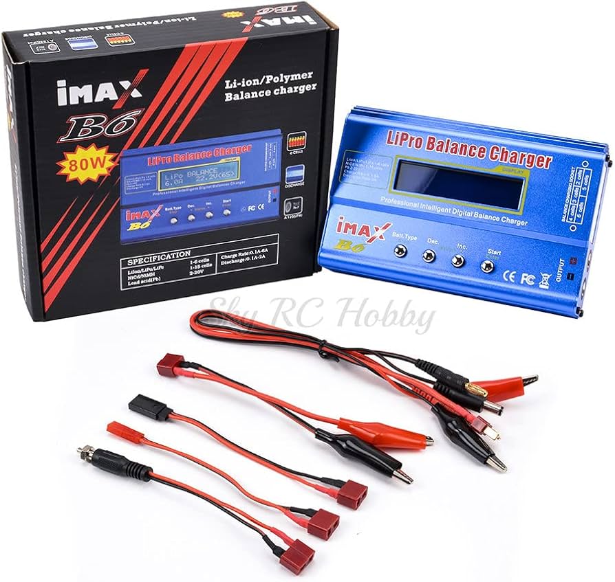 iMAX B6 80W 6A Lipo Battery Balance Charger With Power Supply Adapter EU Plug. 
