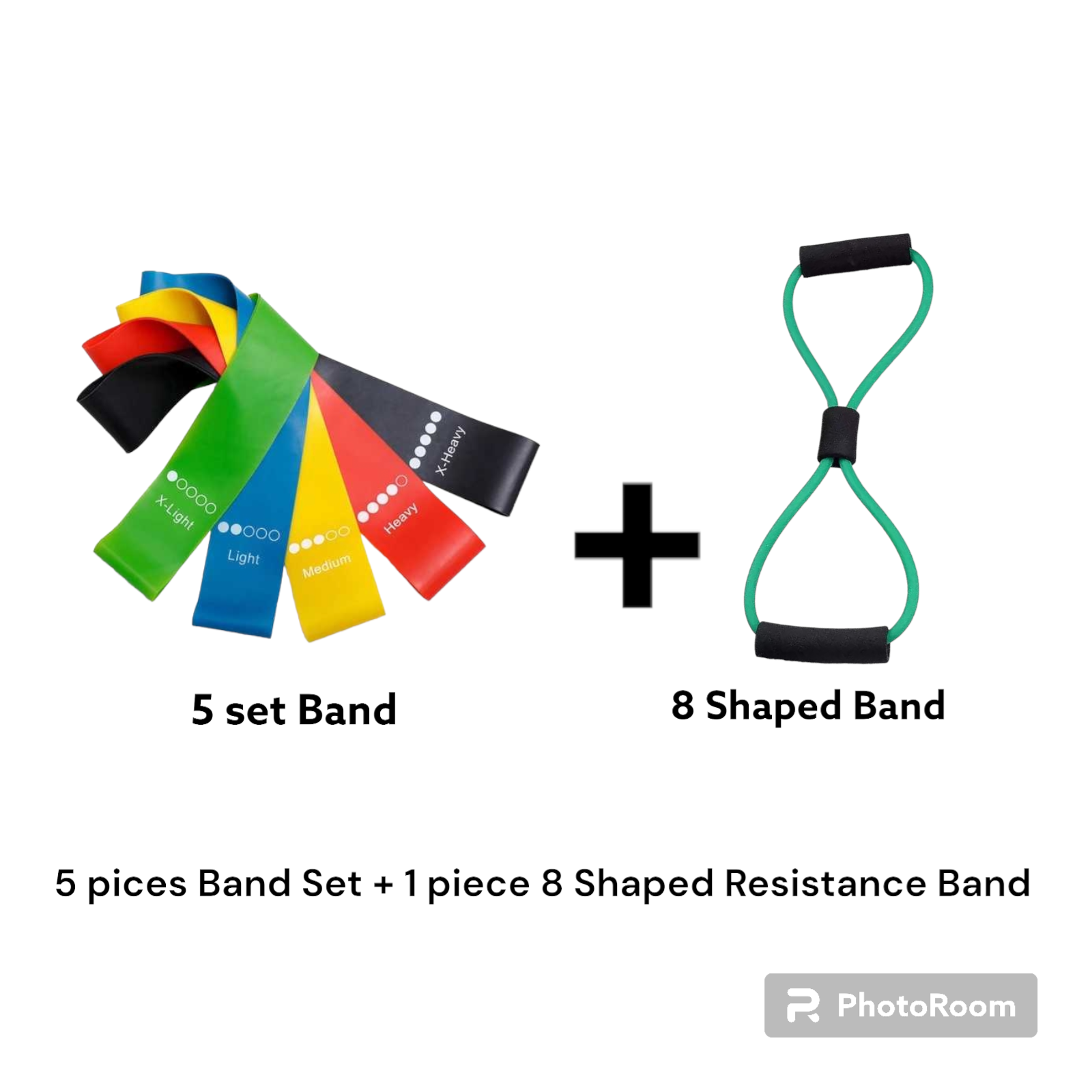 Yoga Resistance Rubber Band Fitness Exercise 5 Pieces Combo Step Up