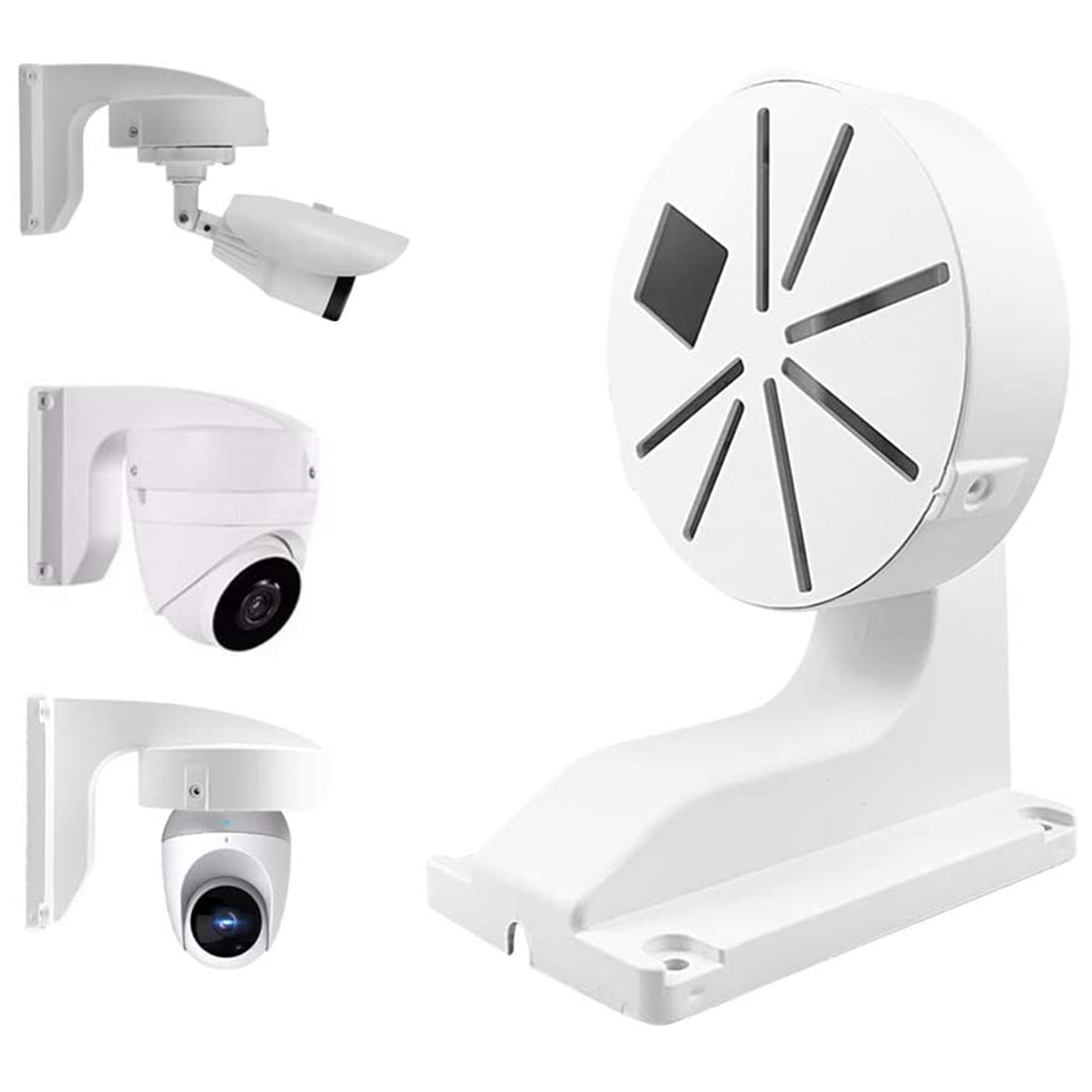 4X Security Camera Mount Bracket,ABS Indoor Outdoor Wall Mount L-Type Bracket for CCTV Security Dome IP Camera Mounting. 