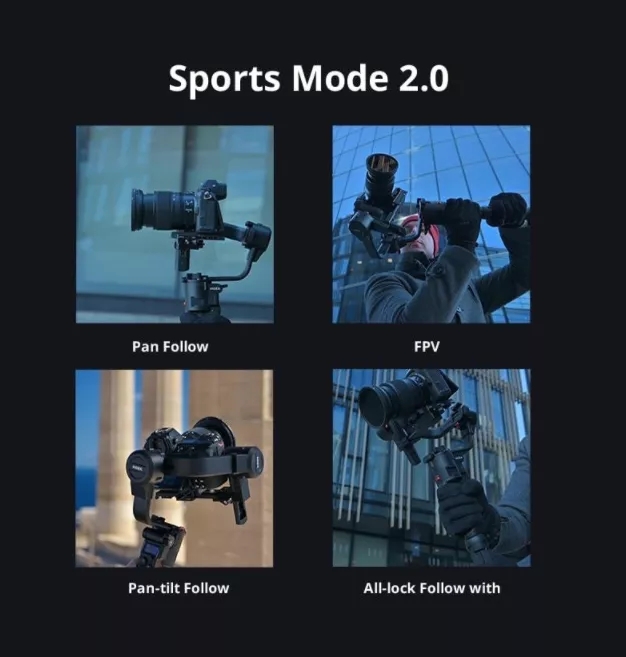 MOZA AirCross 3 Camera Gimbal Stabilizer, 3-Axis Gimbal Up To 3.2kg Payload , Compatible with Multiple Devices. 