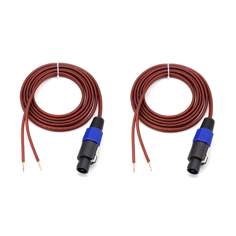2Pcs Speakon Speaker Cable Bare Wire Open End Cable Speakon To Speaker Wire Audio Cord Amplifier Connection Cord