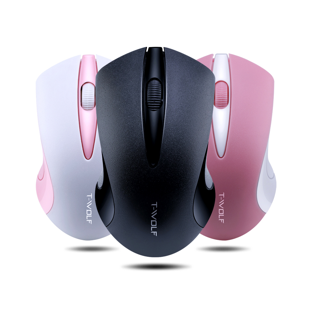 HXSJ T-Wolf Q2 2.4G  Optical Office Mouse 3 Button 1200 Dpi Ergonomic Gaming Mouse For Pc/Lapt-op White. 
