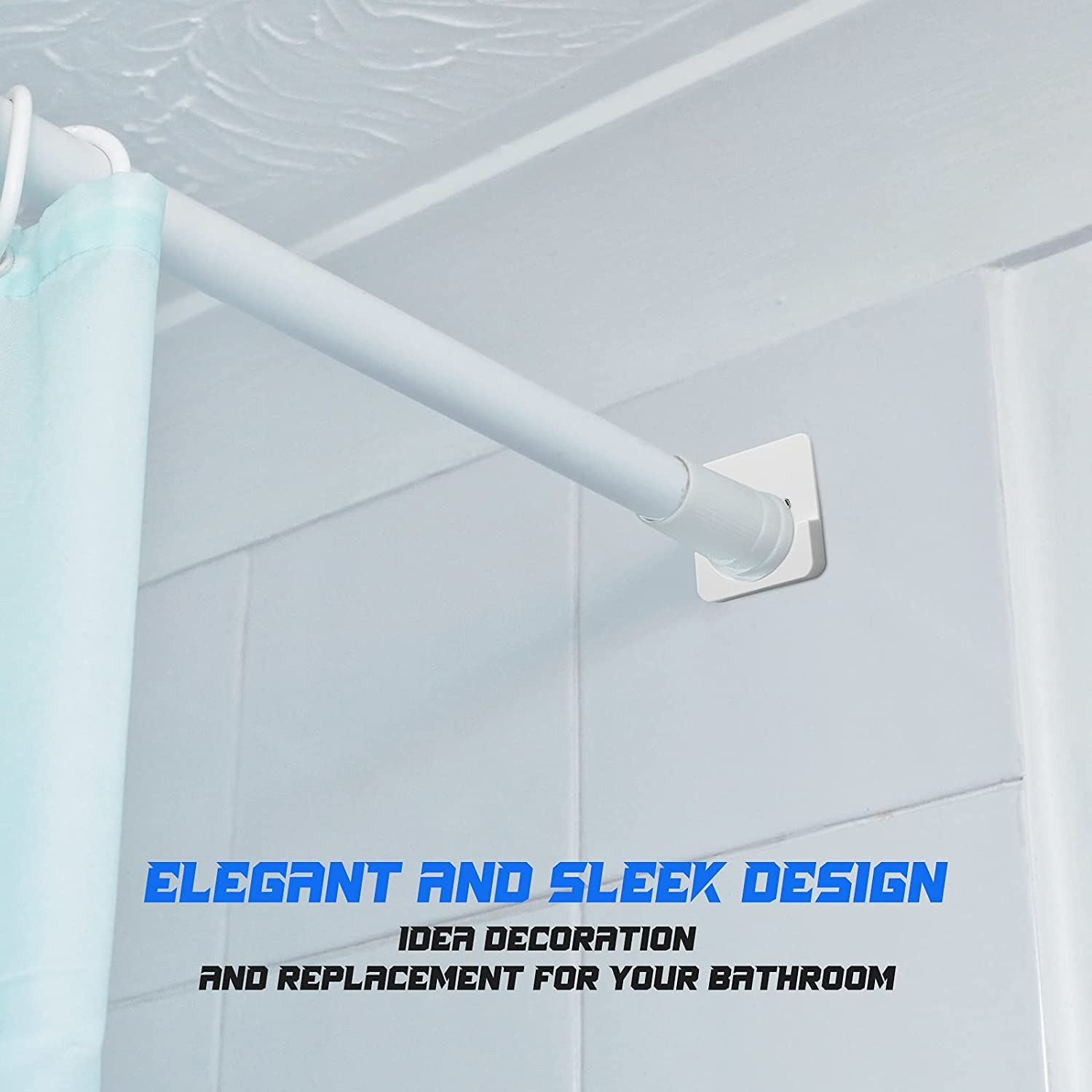 Rod Mount Holder for Wall-4 x Fixed frame-White. 