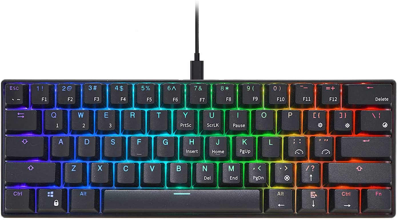 RK ROYAL KLUDGE RK61 DUALMODE WIRELESS/WIRED 60% Mechanical Gaming Keyboard, Ultra-Compact 60 Keys Bluetooth Mechanical Keyboard(SWITCH-BROWN/RED/BLUE). 