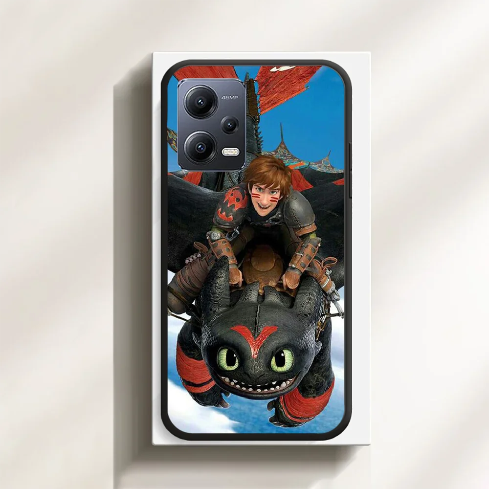 Train Dragon Toothless Phone Case Cover For Xiaomi Redmi Note 8 9 10 11 12 13 Pro Plus TPU Soft Black. 
