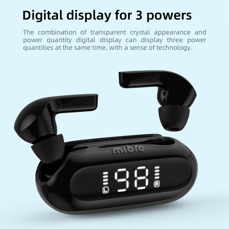 Mibro Earbuds 3 IPX4 Waterproof TWS Bluetooth 5.3 ENC Noise Reduction Earphone with Mic(Black) - B4