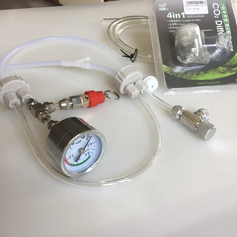 Fish Tank DIY Co2 system Generator System Kit with check valve Bubble Counter Co2 Diffuser pressure relief devices more se. 