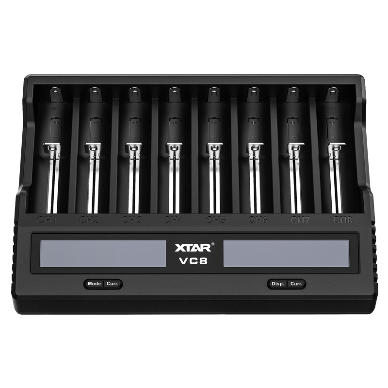 XTAR 18650 Battery Charger VC8=VC4+VC4SL QC3.0 Type C Fast Charger Charging LCD Display Carregador For 21700 20700 18650 Battery. 