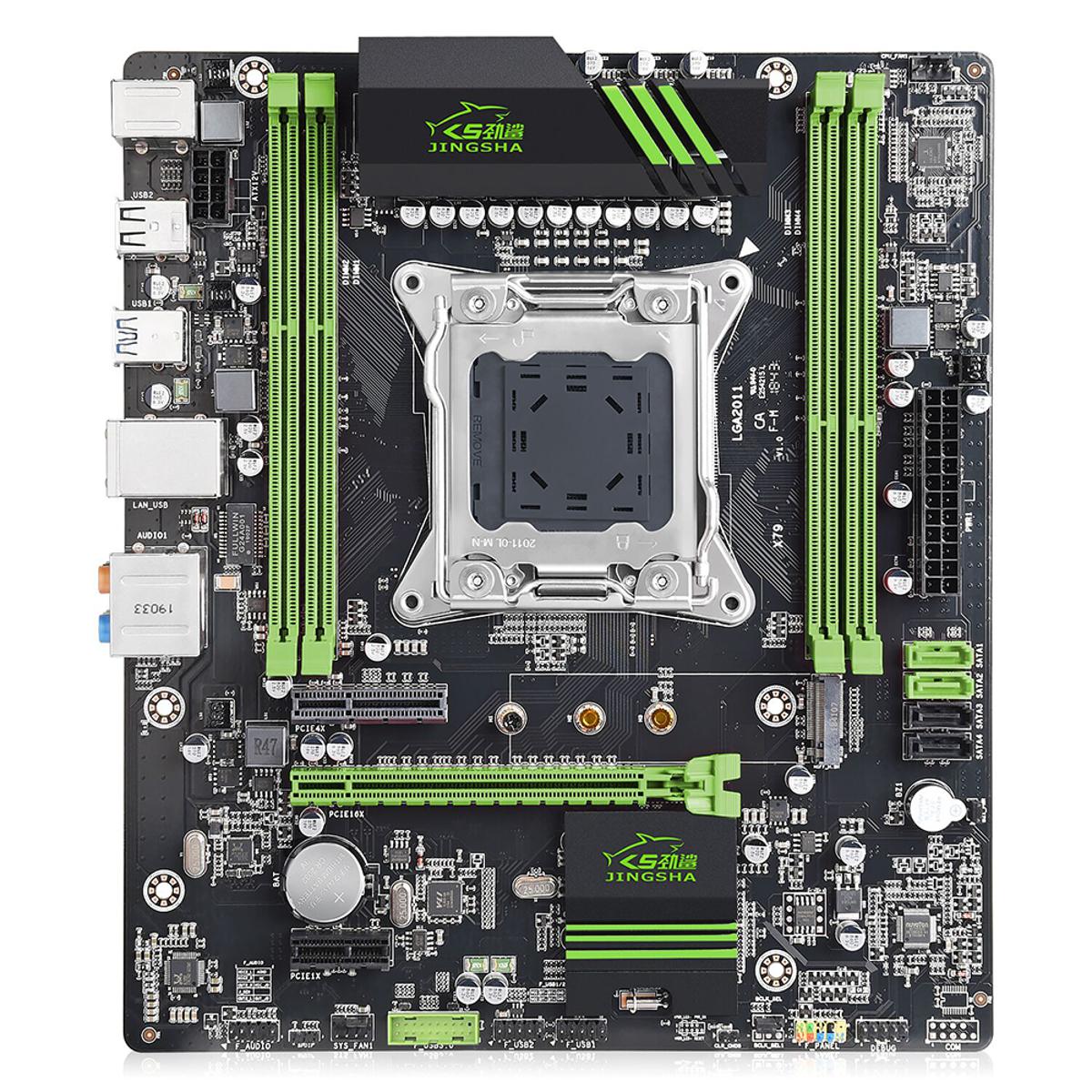 HXSJ Jingsha X79 Motherboard Gaming Mainboard with 4-channel DDR3 Slots M.2 Interface Support LGA2011 V1 V2 Series Processor