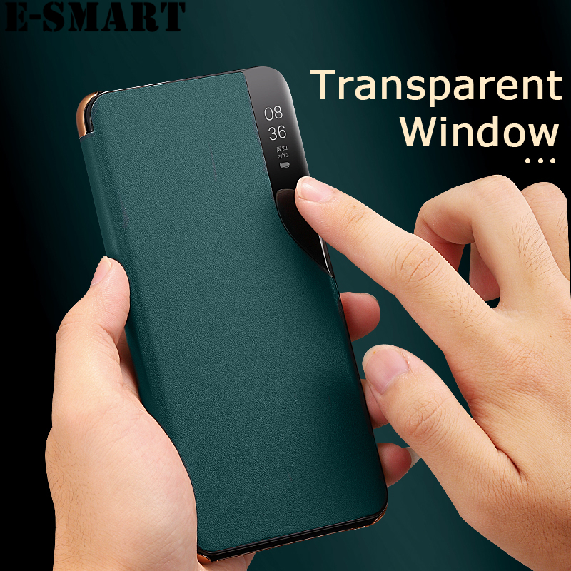 Phone Flip case Samsung Galaxy S10 Plus Clear Window View Smart Transparent PU Leather Stand Holder Phone case for Samsung S10 Plus Flip Back cover cases. 