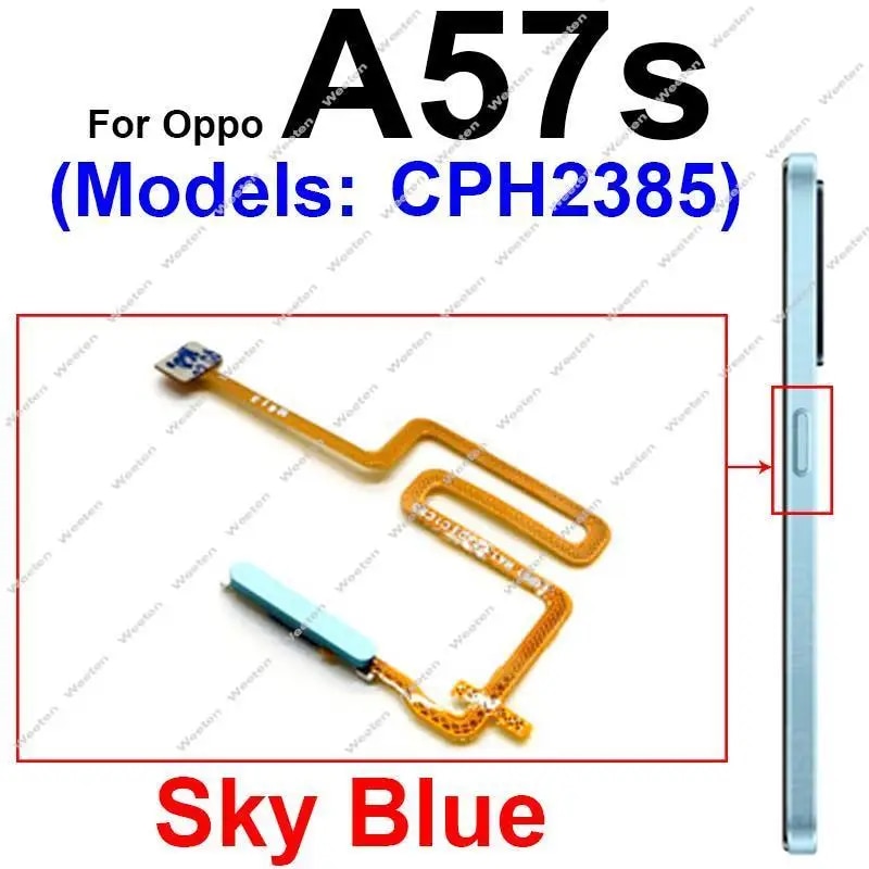 Fingerprint Sensor Flex Cable For OPPO A56 A56S A57 A57e A57S 4G 5G Touch Power Buttons Finger Print Sensor Flex Ribbon Parts. 
