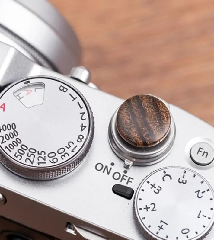 Wooden Sur Camera Hot Shoe Protective Cover Wood Shutter Release Button for Fujifilm Fuji X100V XT4 X-Pro2 XT20 XT30 XT3 XE3