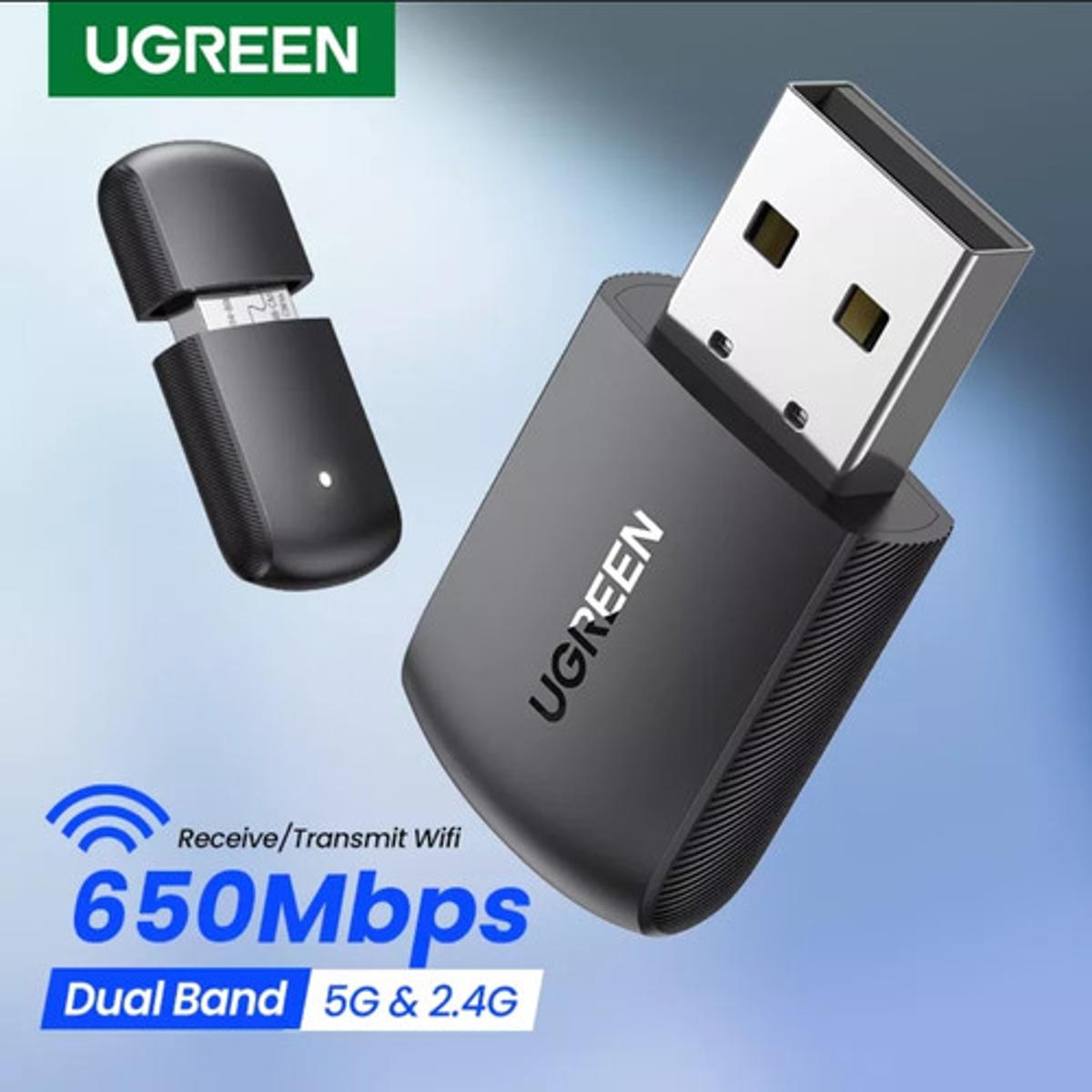 U GREEN Wifi Adapter 650Mbps 5Ghz and 2.4GHz Dual Band USB WiFi Adapter 20204
