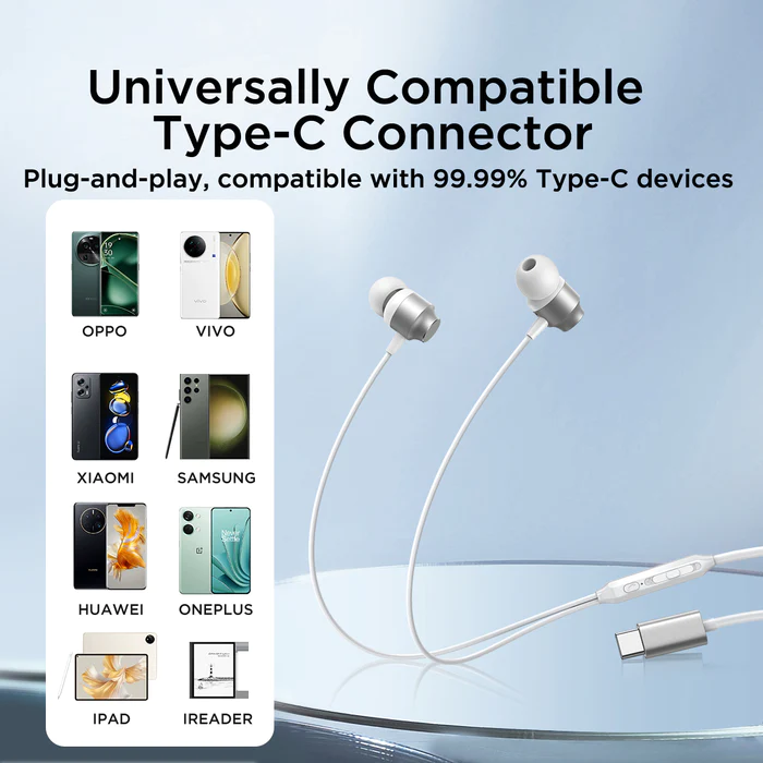 JR-EC06 TYPE-C Series In-Ear Metal Wired Earbuds. 