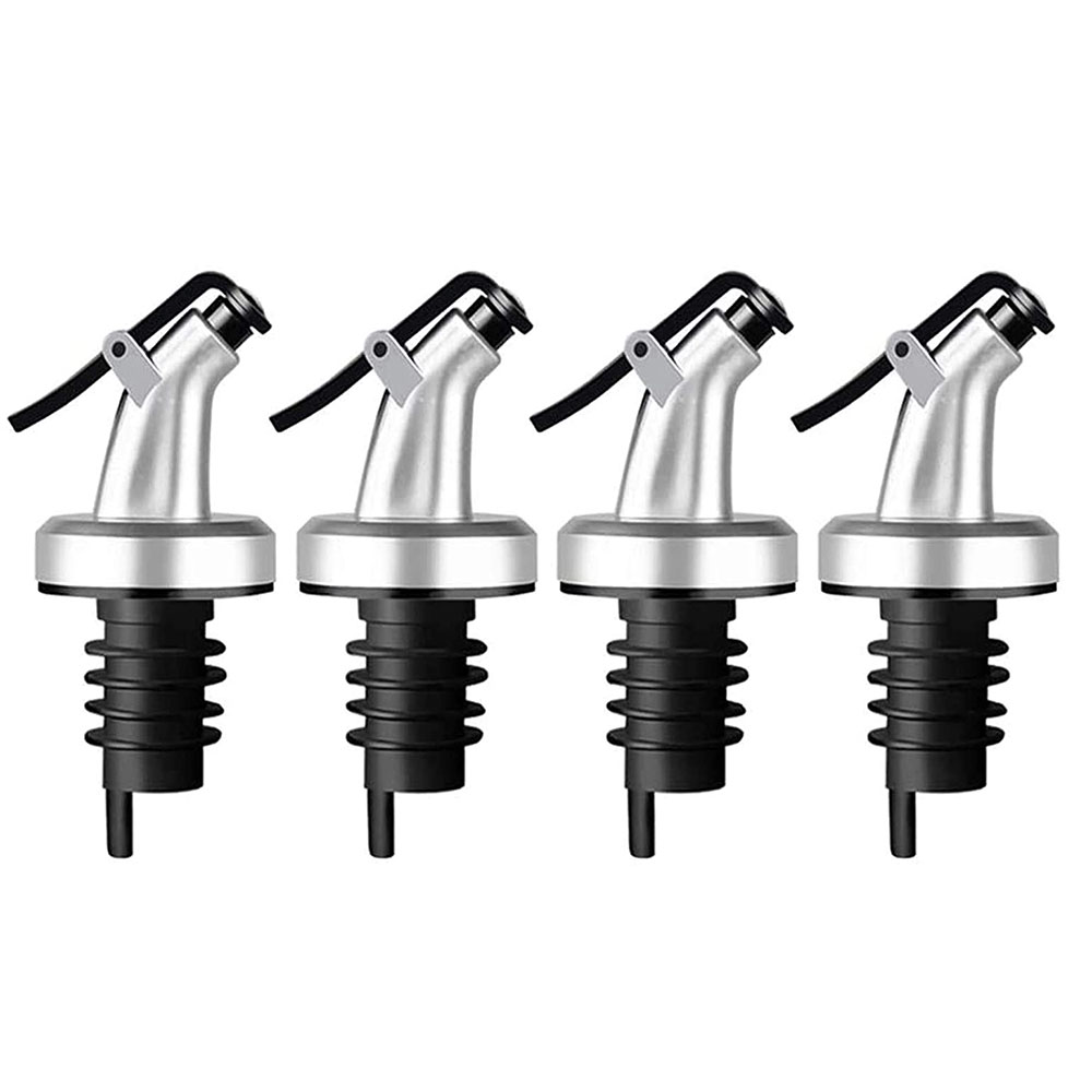 4 Pieces Oil Stopper Pourer,with Dust Cap,for Oil,Olive Oil,Vinegar