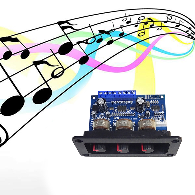 2.1 Channel Digital Power Amplifier Board 2X25W+50W Bluetooth 5.0 Subwoofer Class D Audio Amplifier Board DC 12-20V. 