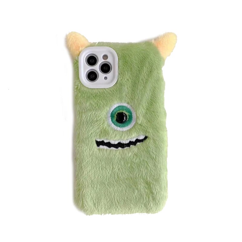 Order message mobile model +  Disney Mike Wazowski Sulley Plush Soft Case for iPhone 12 11 Pro Max XR XS Max 7 8 Plus X SE Full Body Phone Back Cover