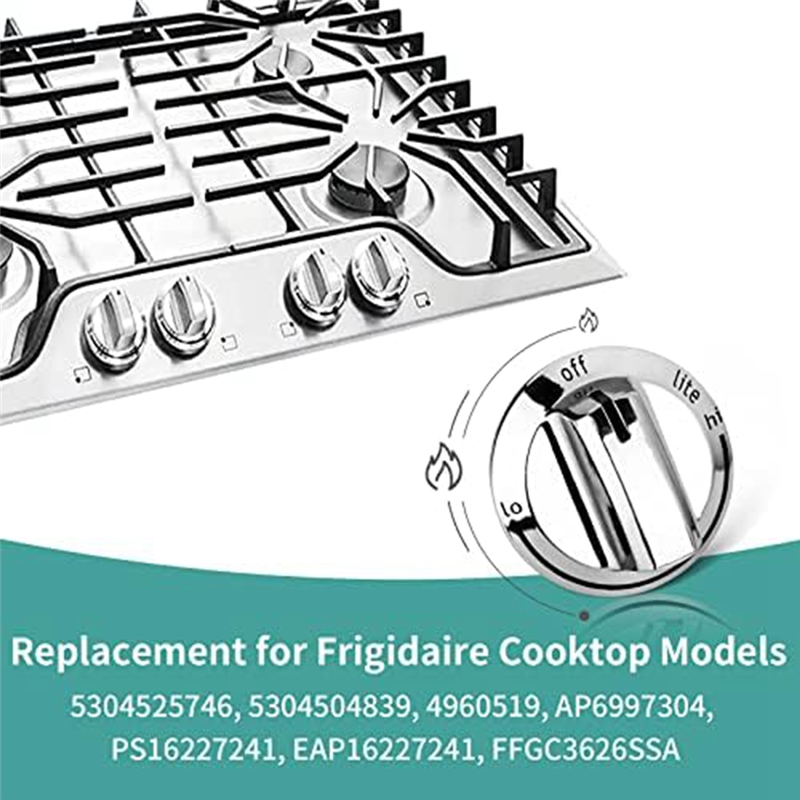 2PCS Gas Stove Knobs 5304525746 Range Replacement Knobs Replacement Parts Compatible for Frigidaire Gas Range Oven Stove. 