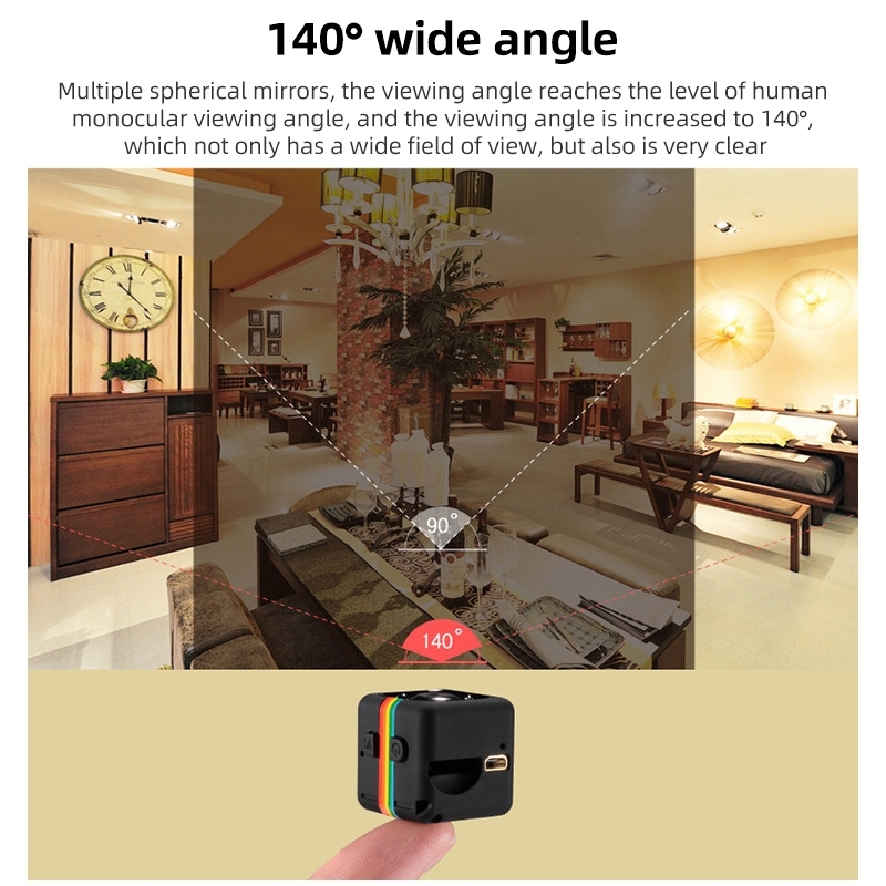 SQ11 Mini DV HD 480P 6 LEDs Sport Recorder Camera with Holder, Support Monitor Detection & IR Night Vision & TF Card. 