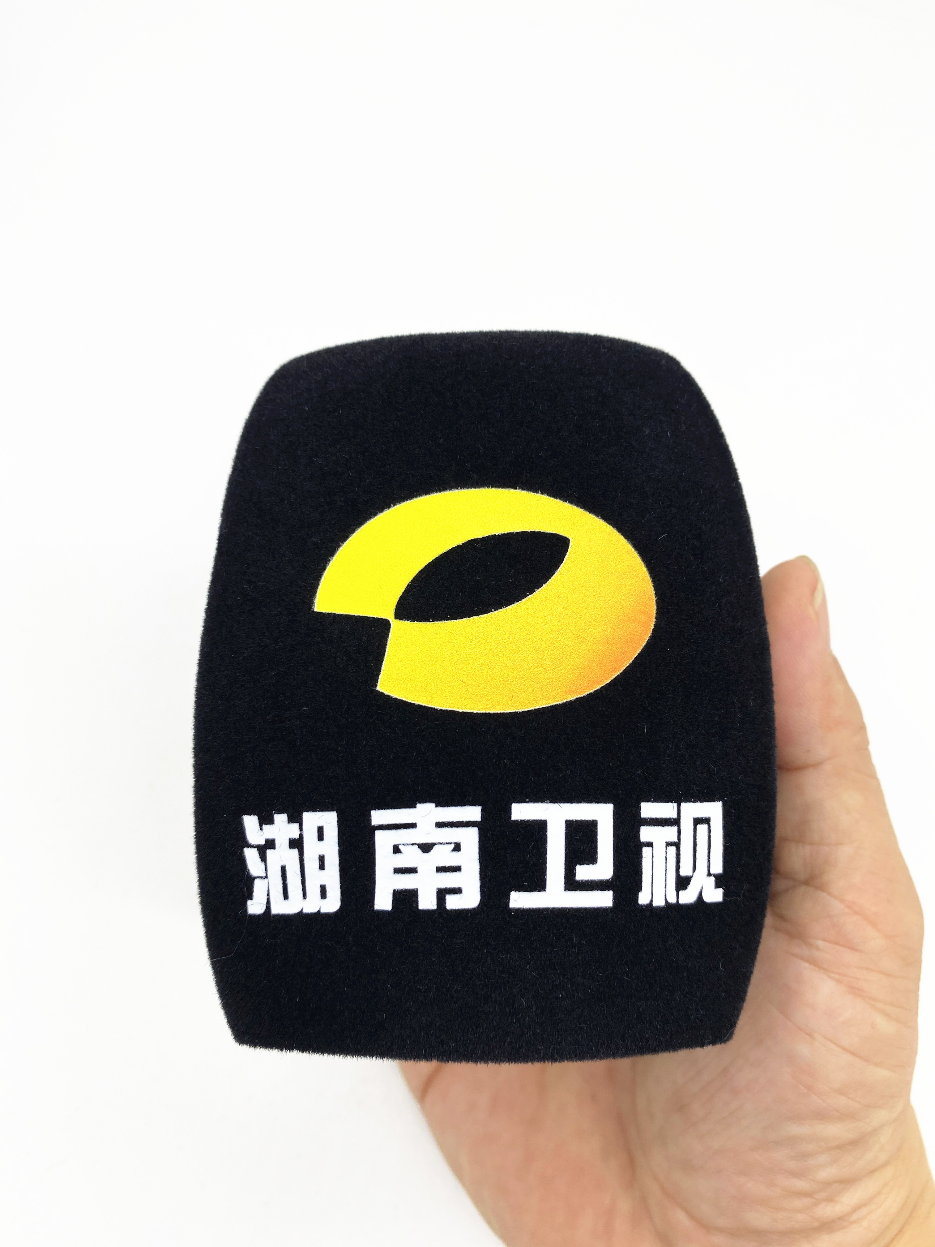 Customized Flocking Microphone Foam Printing Covers Mic Windscreen Logo Sponge Windsshield For TV Stations Reporters Interview. 