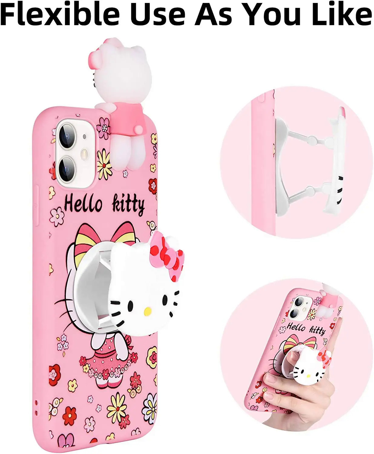 【Pioneer Gong】Hello Kitty For Samsung Galaxy A10s A20s A30 A50 A70 A12 A11 A71 A51 A52 A22 A02s A32 A72 A13 A53 A03s A14 Case With Holder Rope. 