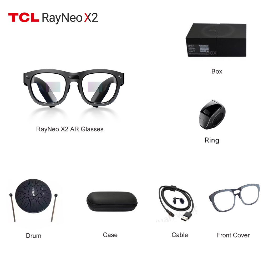 [Global Version] TCL RayNeo X2 AR Glasses All-in-one 215 Max Screen 3D Smart Glasses With Ring For Switch Video Music Playing. 