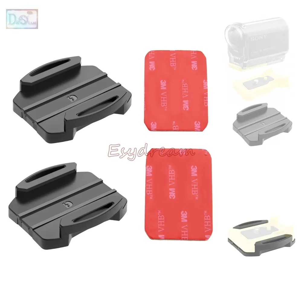 【3C VictoryEagle】2 Flat Sur Mount + 2 Adhesive Sony HDR-AS100V HDR AS15 AS20 AS300 AS200V AS100V Replace. 