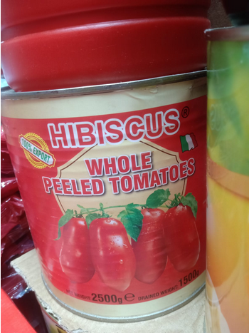 Hibiscus Whole Peeled Tomatoes 2500g