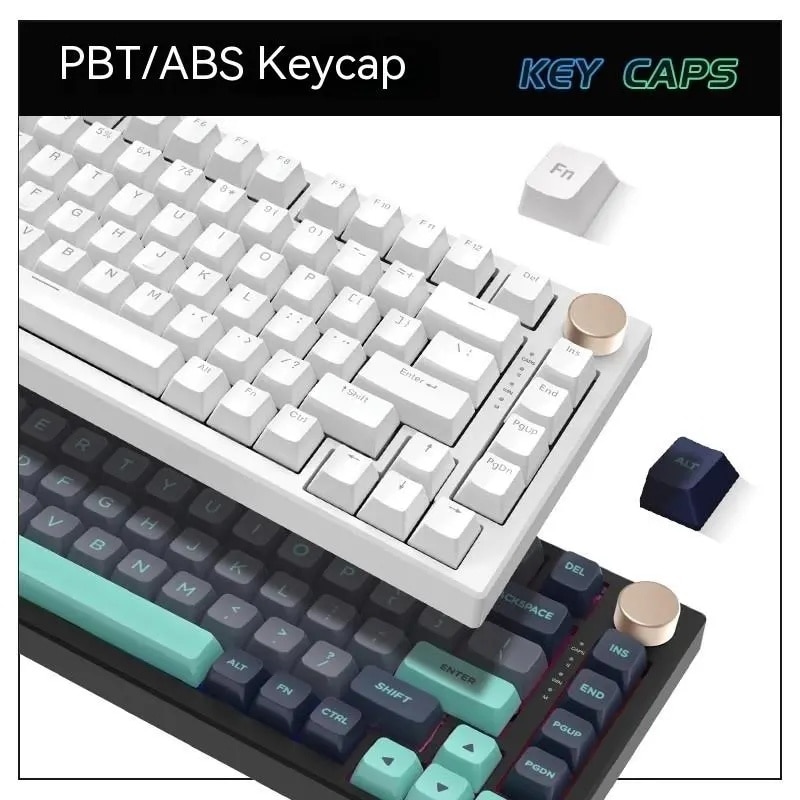 Vgn N75 Pro Keyboard 82 Keys Tri-mode Bluetooth Wireless 2.4g Wired Hotswap Mechanical Keyboard Accessory For Pc Gaming Gifts. 