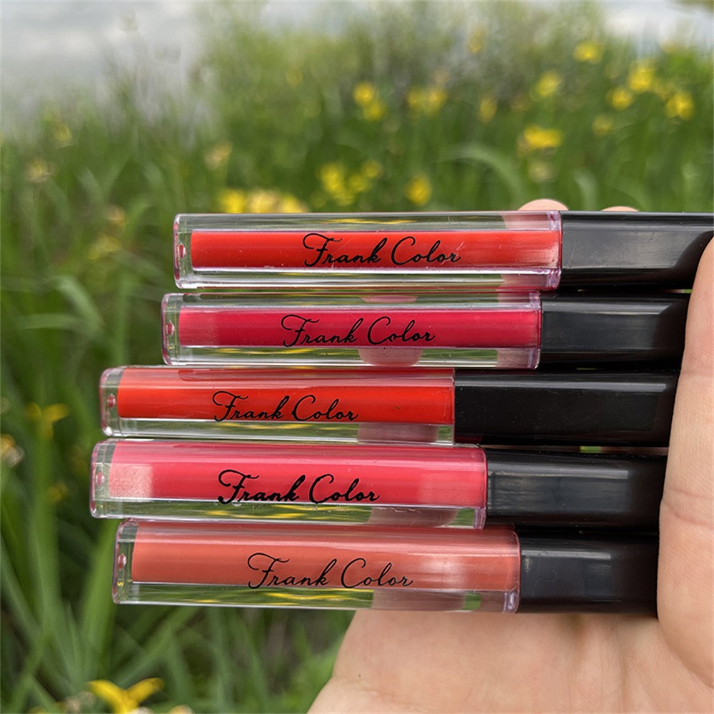 Frank Color Soft Velvet Lip Glaze Eight-piece Set Lipstick Long Lasting Moisturizing Waterproof Not Easy To Fade Not Easy To Dry Out Student Lip Gloss. 