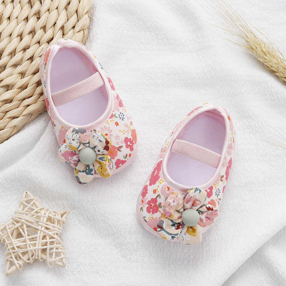 Infant Toddler Walkers Shoes Baby Girls Soft Shoes Toddler Soft Shoes Colorful Flowers Princess Shoes Sandals Flat Walkers Shoes