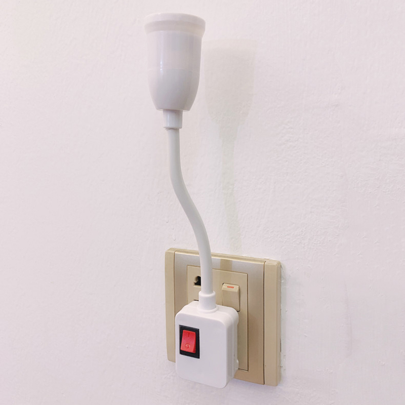 E27 Bulb Socket Lamp Base Holder Led Light Flexible Bend Adjustable Rotating Lamp Holder Light Bulb Adapter Plug Switch 1Pcs. 