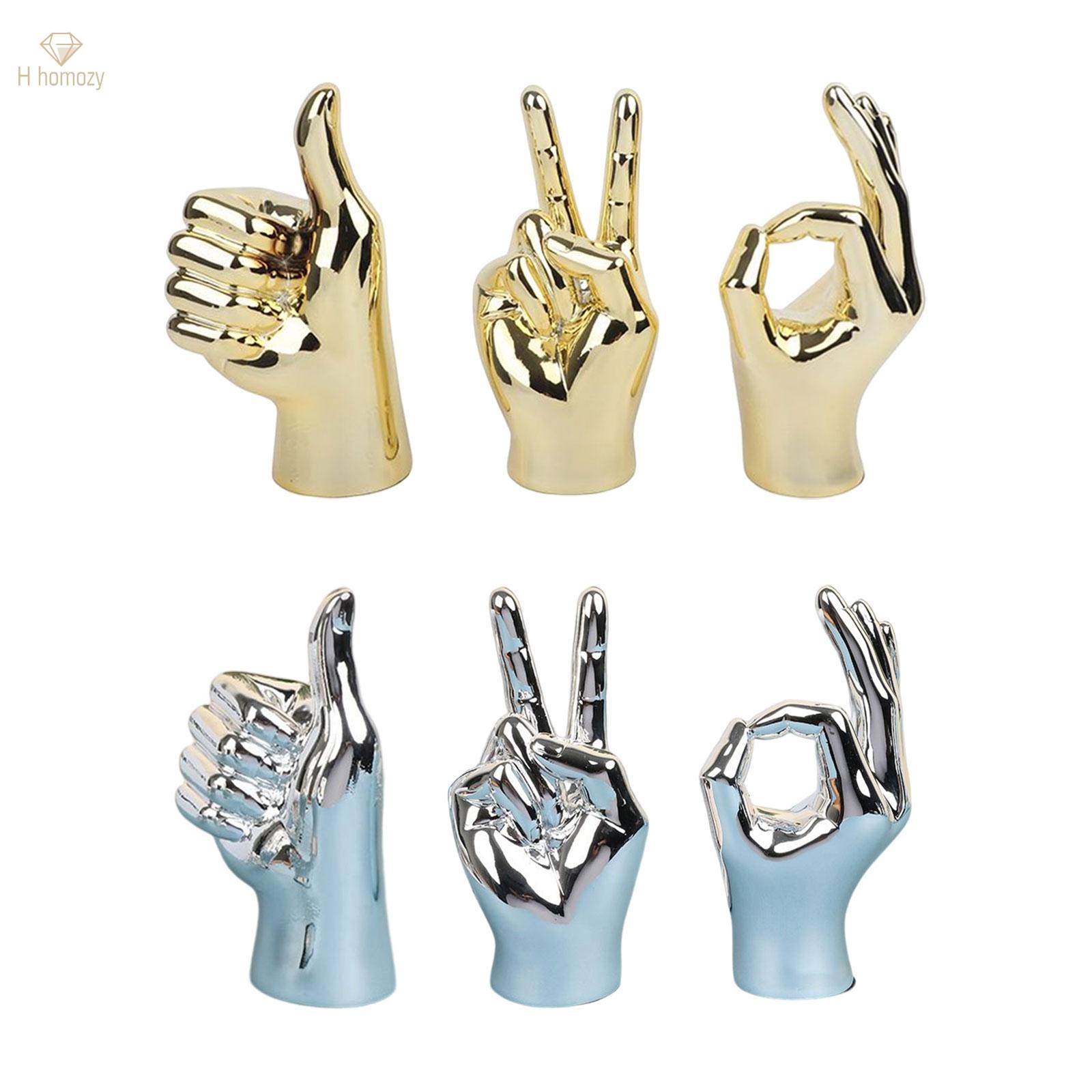 Hand Gesture Statue Creative Hand Sculpture for Home Table Centerpiece Decor Thumbs Up Aureate. 