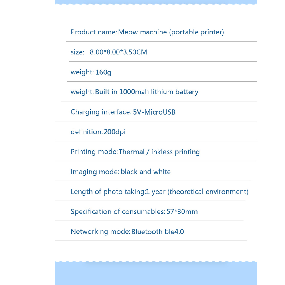 Mini Printer Portable Thermal Stickers Paper Inkless Bluetooth Wireless Impresora Android IOS Portable Label Printer. 
