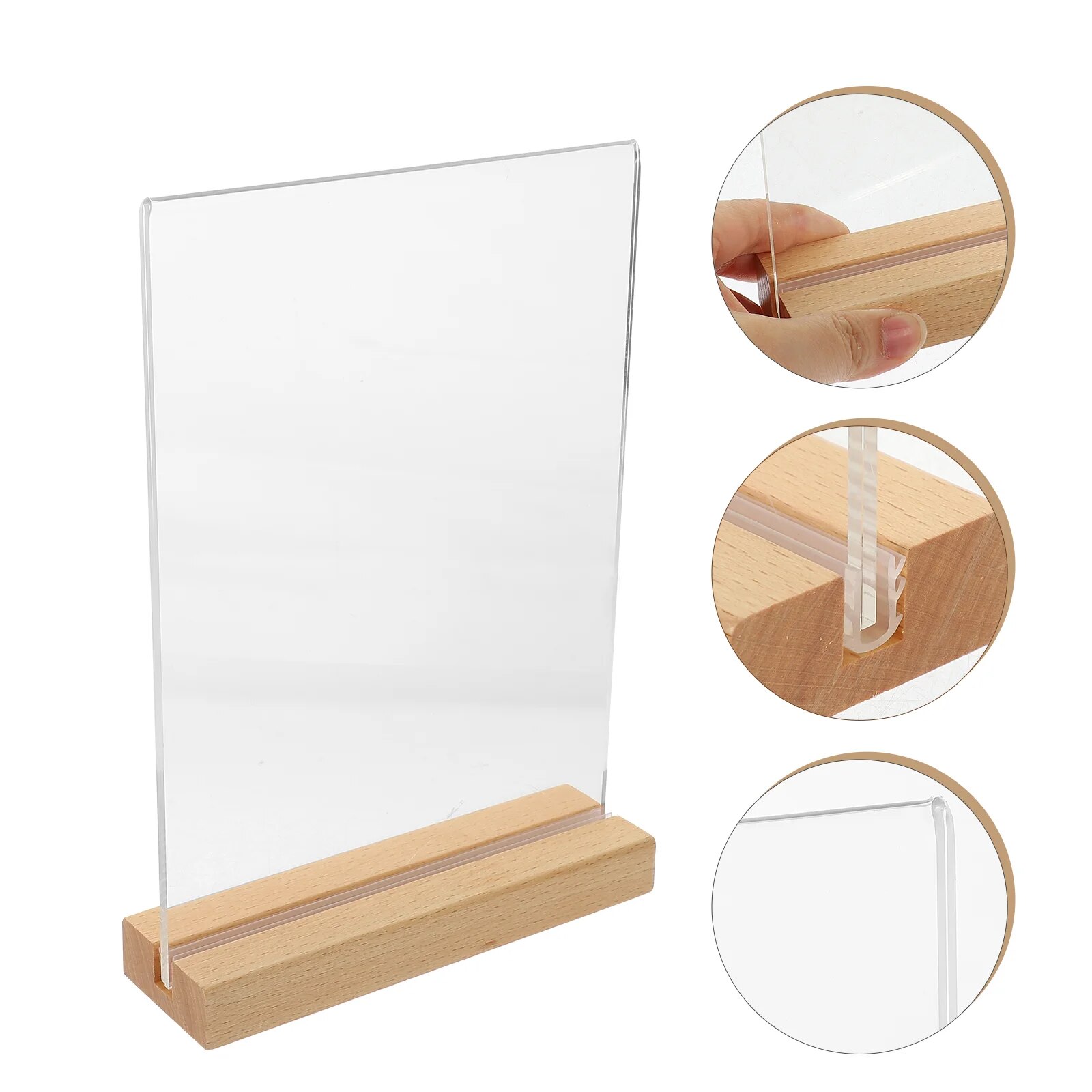 Menu Sign Holder Acrylic Table Rack Picture Frame Stand Poster Stands Display Base L-shaped