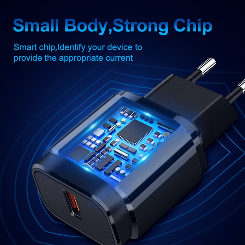【happy one】18w fast charger QC 3.0 Quick charging wall Charger for xiaomi mi A3 mix 2s max 3 pocophone A2 NOTE 3 6x 8 Power adapter. 