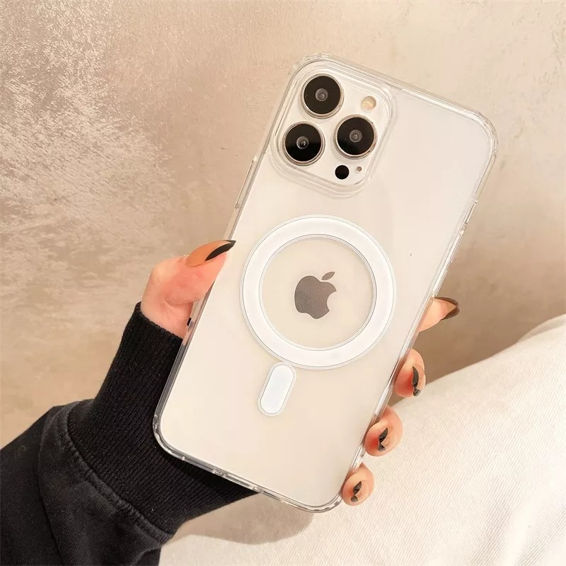 For iPhone 13 Pro Max Magsafe Magnetic Wireless Charging Case Clear Shockproof Soft Silicone Protect Back Cover