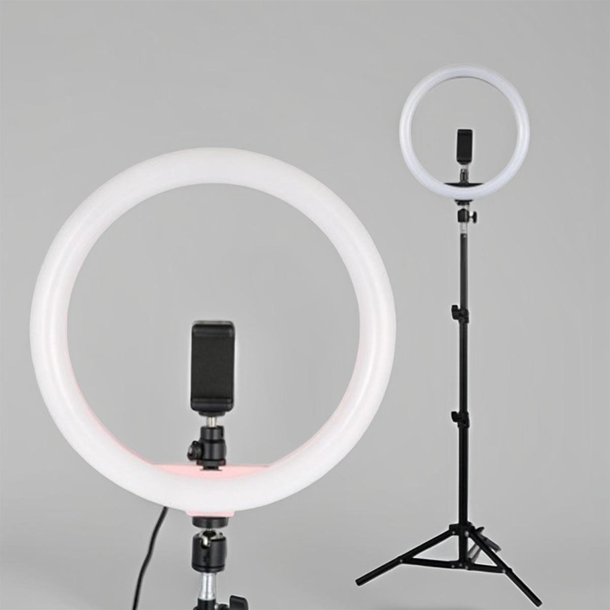 12 Inch Dimmable LED Selfie Ring Light with Tripod Stand and Phone Holder for Photography, Makeup, YouTube, Live Streaming, 2700K-5500K Color Temperature, USB Plug, 120 LED Beads, 24W Power
