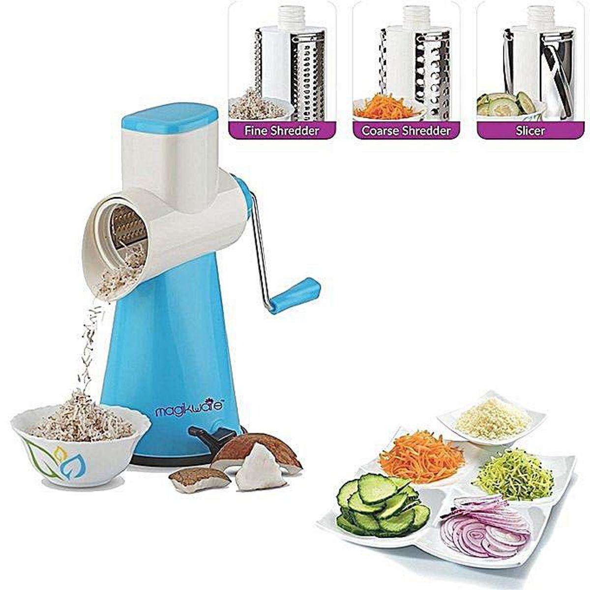 Round Mandoline Slicer Vegetable Cutter 3 IN 1 - Blue