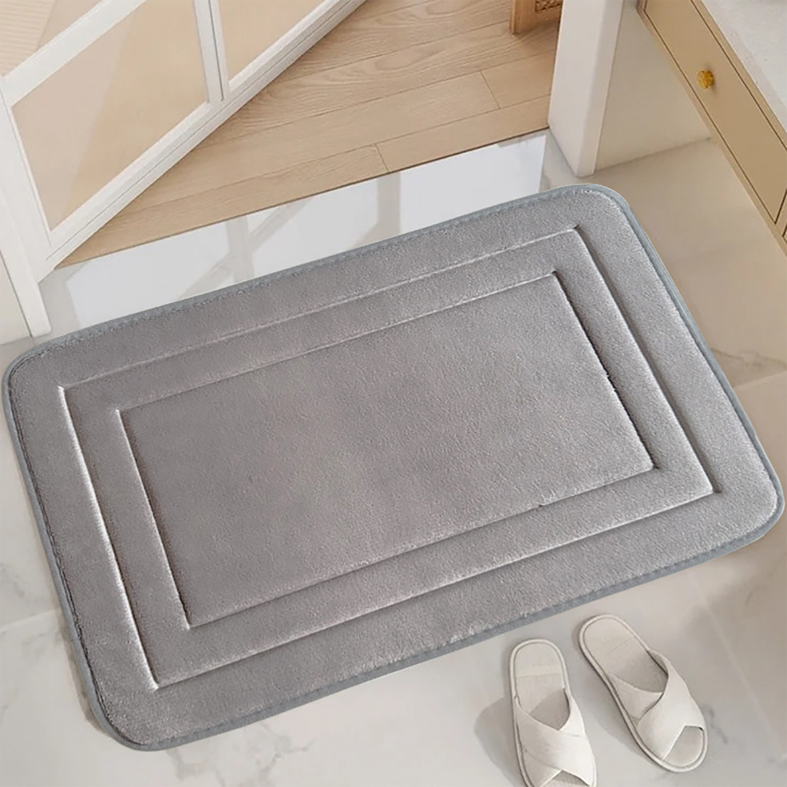 Quick Drying Bath Mat Quick-drying Coral Velvet Door Mat Slip-free Water Absorbent Memory Foam Bath Mat for Home Non-slip Bath Mat. 
