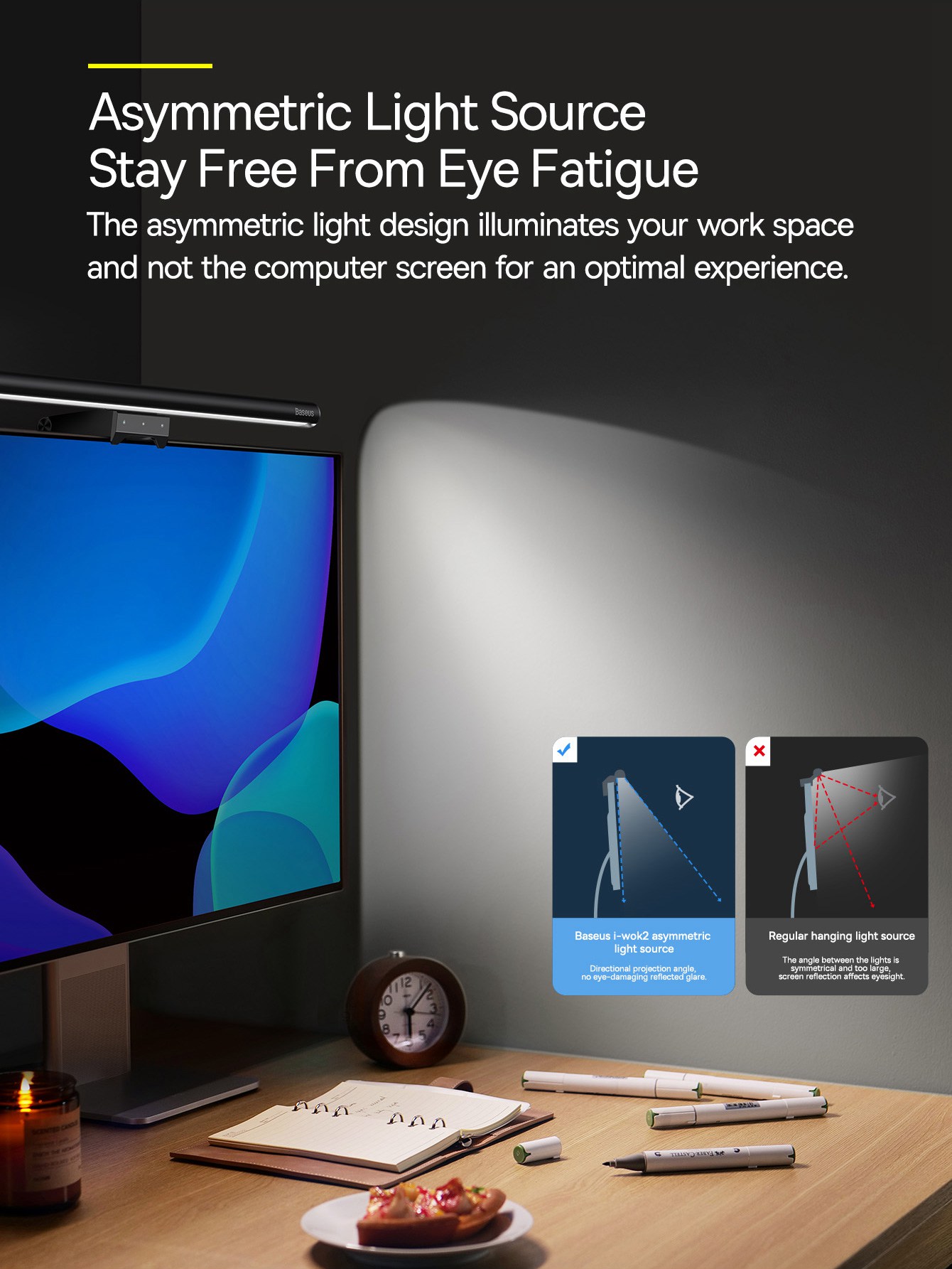 Baseus iwok2 Series USB Asymmetric Light Source Screen Hanging Light Youth. 