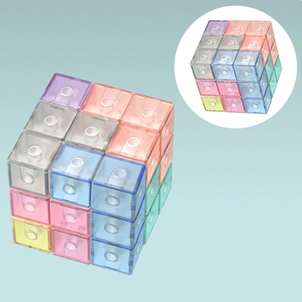 【happy one】Puzzle blocks magnetic cube magic Soma cube magnet cube toys for children for kids. 
