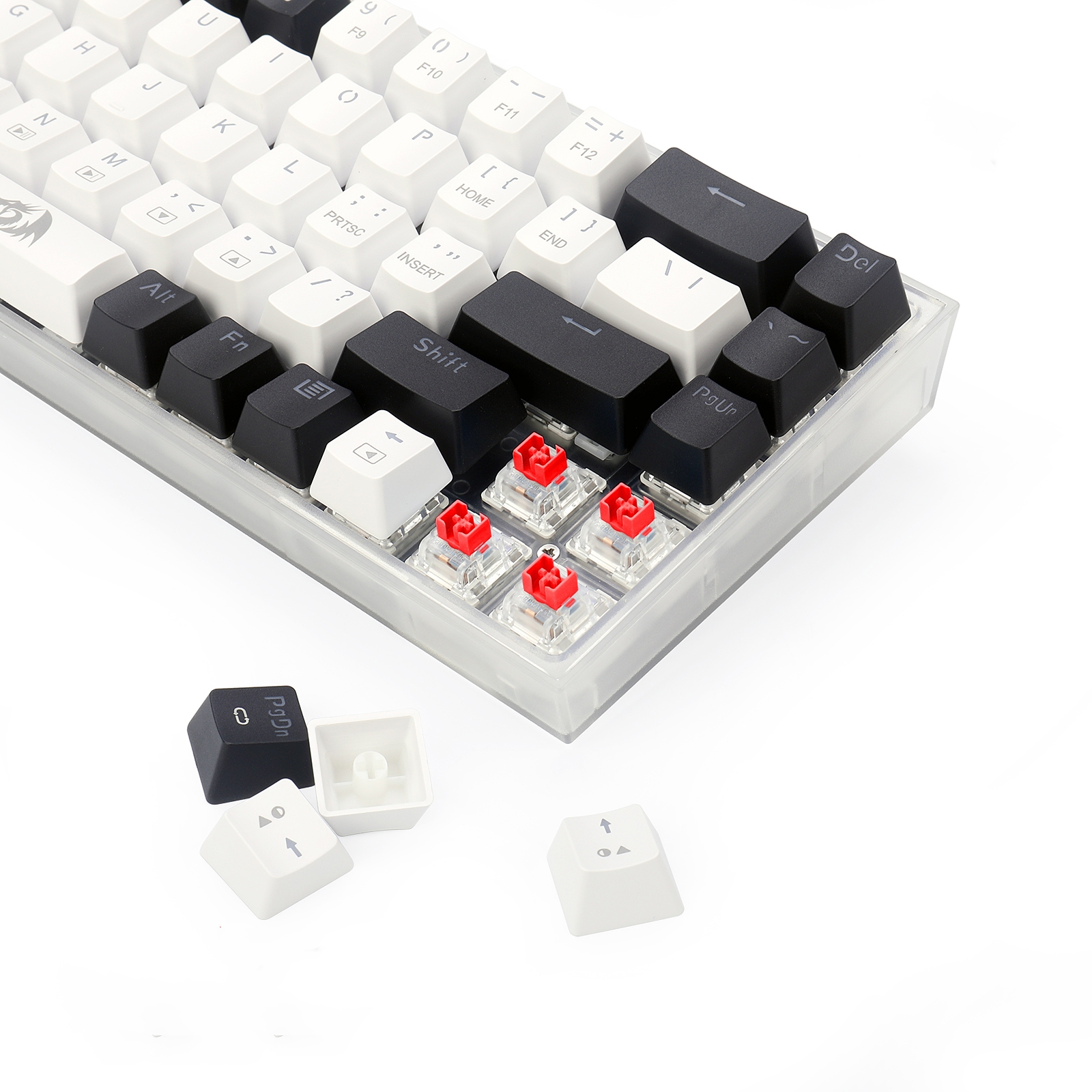 Redragon TS 68B USB Gaming Mechanical Keyboard RGB Backlit Transparent Bottom Anti-ghosting 68 Keys for Mac/PC/Laptop. 