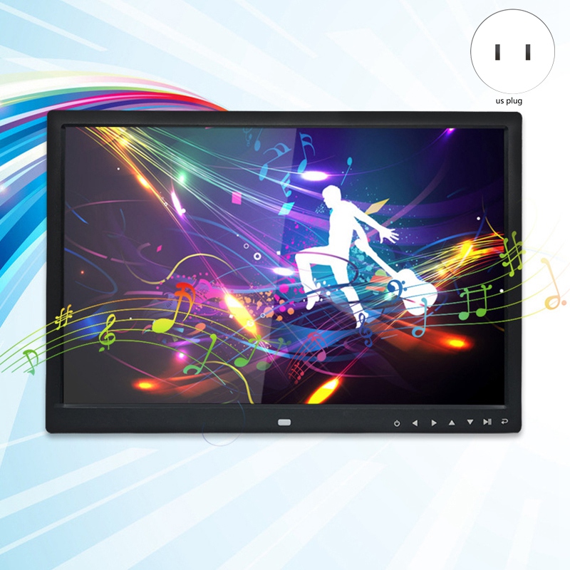12 Inch Digital Picture Frame Multi-Function HD 1280X800 with Press Button Electronic Photo Album US Plug. 