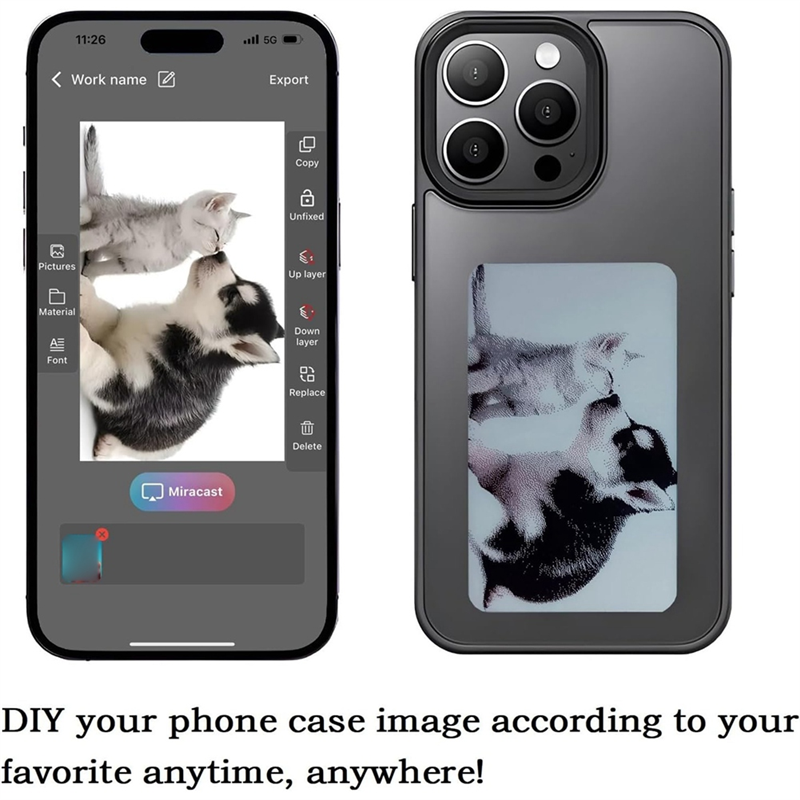 Smart Photo Rear Projection DIY Phone Case Instantly Displays Photos on Back Cover for 15Pro Max. 