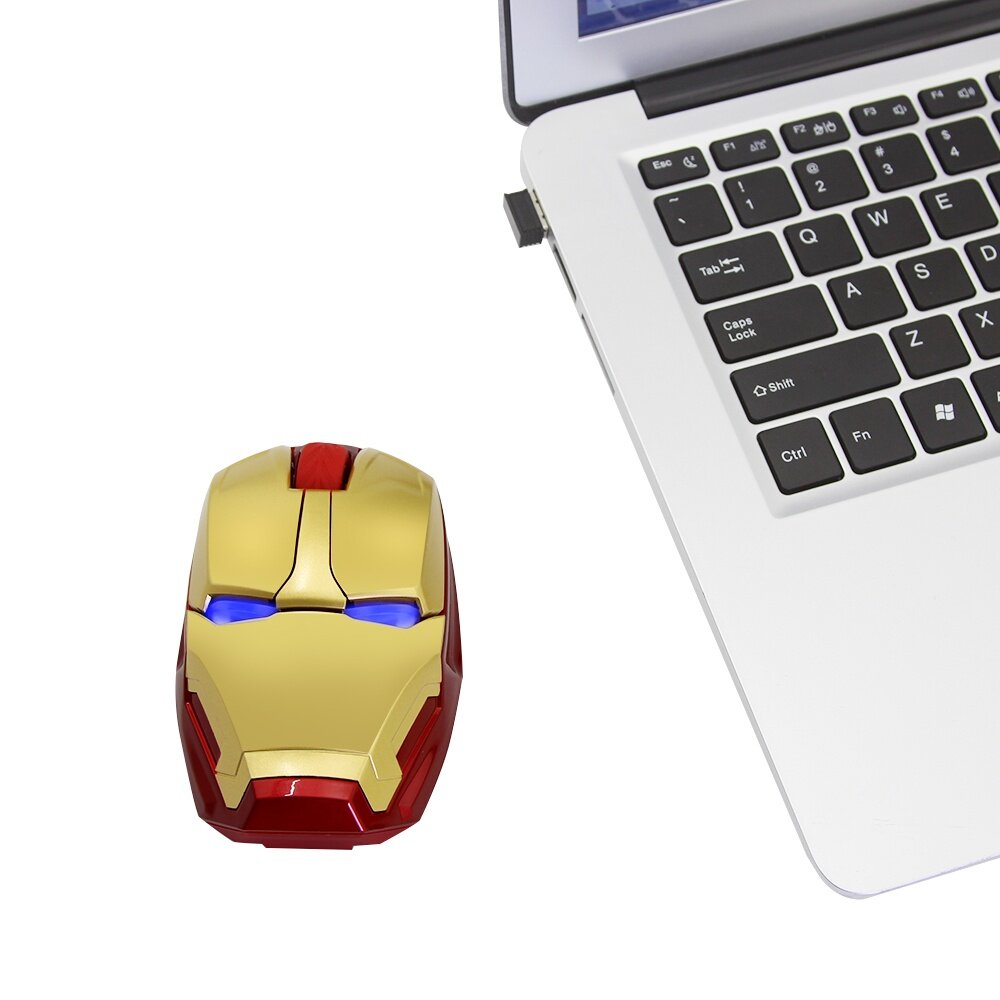 Iron Man Wireless Gaming Mouse 2.4Ghz Ergonomic Optical 6 Buttons Computer Mice 1600 DPI Mouse Good Gift For PC Laptop Desktop. 