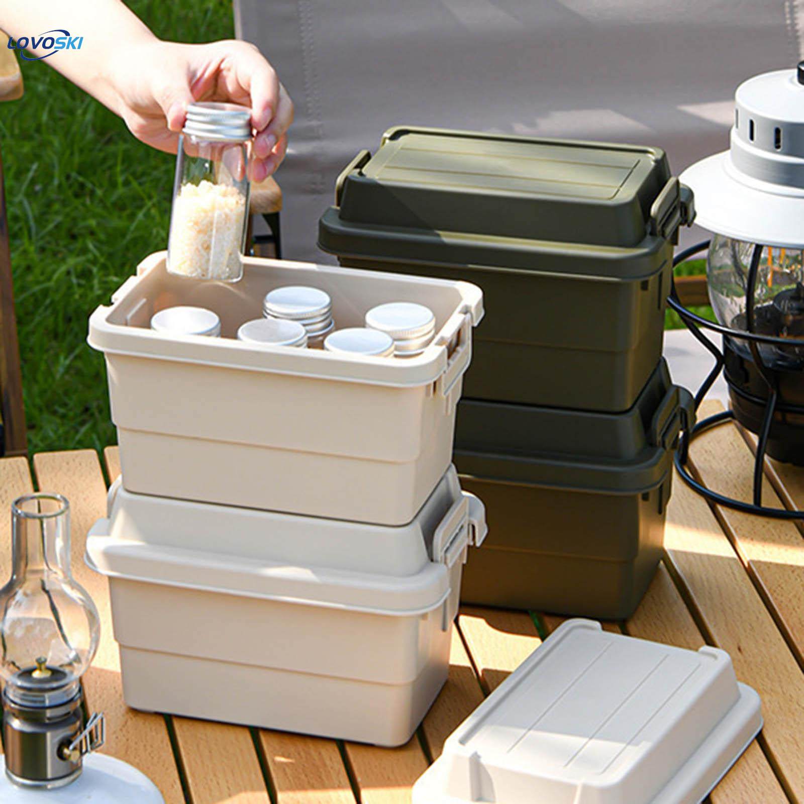 Camping Storage Box Durable Storage Container Bin Seasoning Bottle Organizer
