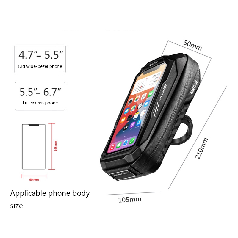 (New)WILD MAN X3 0.5L EVA Hard Shell Bicycle Touch Screen Phone Bag. 